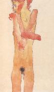 Egon Schiele Nude Girl with Folded Arms (mk12) USA oil painting reproduction